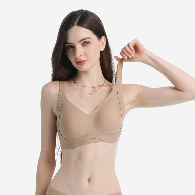 Seamless Wire-Free Anti-Sag Bra with Wide Straps for Women