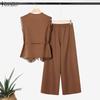 ZANZEA Women Sleeveless Lace Vest Tops and Pants Summer Two Piece Suit Sets