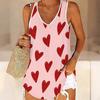 3D Heart Symbol Print Tank Tops for Women Workout Yoga Gym Printed Summer Sport Shirts Plus Size Vests