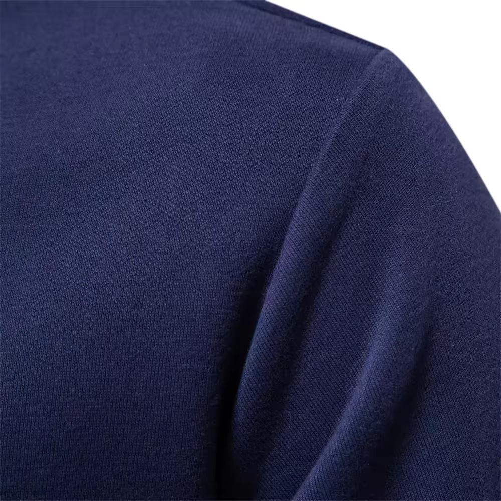 Autumn Spring Polo Neck Sweatshirts for Men Casual and Social Wear Cotton Men's Sweatshirts