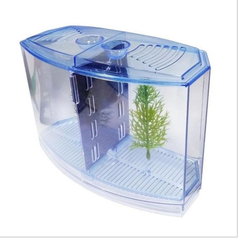 Transparent Betta Isolation Box Single/Double Grid Fish Breeder Box  Office Fish