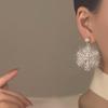 Luxury European & American Rhinestone Snowflake Plush Earrings: High-End Autumn/Winter Niche Design