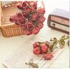 Simulated Flower Burnt Edge 5 Head Rose Withered Rose, Fake Flower Living Room Home Decoration Roasted Edge Rose Artificial Silk Flower Set of 3