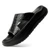 9901 Men'S Shoes One-Word Slippers Cool Slippers Summer Embossed Leather Surface Outdoor Sports Leisure Beach Open-Toed Sandals Tide