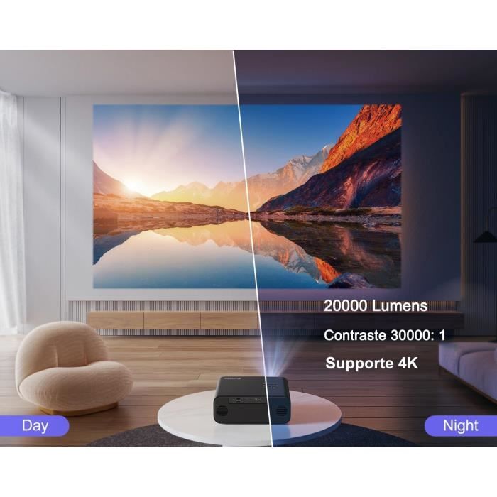 Vidéoprojecteur - WIMIUS - P62 - 4K - WiFi6 - Bluetooth 5.2 - Full HD 1080P