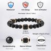 Mountain Stone Black Bead Bracelet for Men,8mm Black Agate Beaded Bracelet,Trendy Jewelry GIft