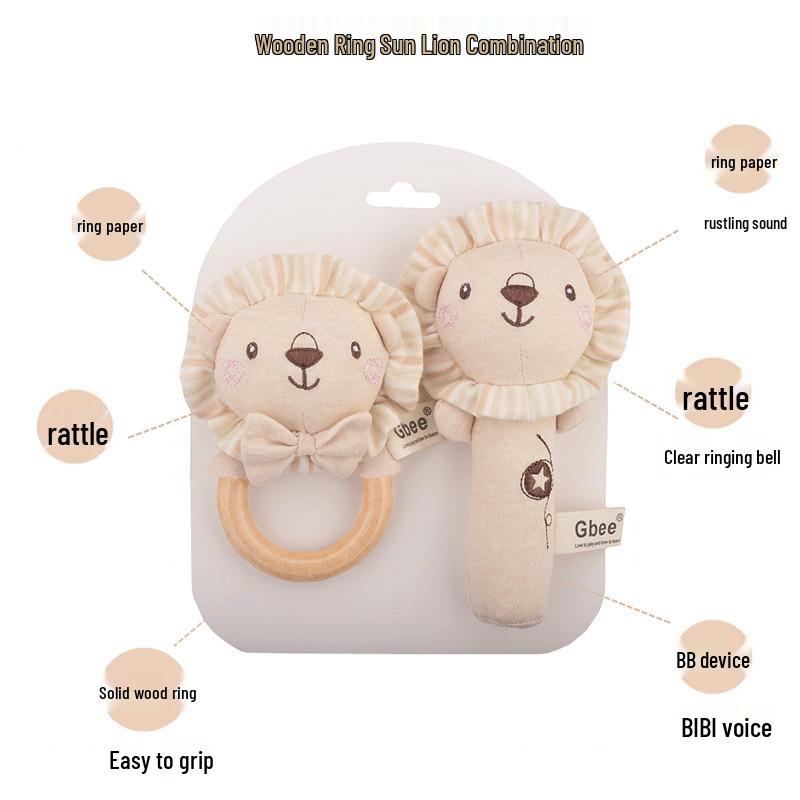 Gbee Plush Animal Baby Rattle - Infant Soothing & Education Toy