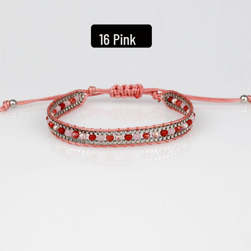 Bohemian Handmade Woven Crystal Beaded Friendship Bracelet for Women