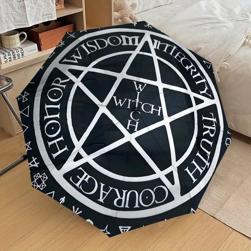 1pc Witchcraft, Symbols Print Umbrella , Multi-functional Umbrellafor Men & Women, Valentine's Day Anniversary Gift0818062