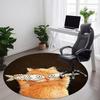 1pc Cat Fish Office Round Area Rug, Under Office Chairs Bedroom Living Room Home Decor, Room Deco