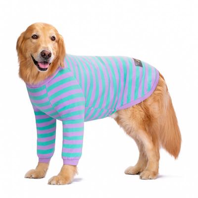 Big Dog Clothes Autumn Labrador Medium and Large Dog Elbow Pads To Prevent Hair Loss Wide Striped Fat Dog Two-legged Clothes