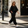 Loose Fit Women Set Women's 2 Piece Sets, Crew Neck Batwing Sleeve Top Two-piece And Lantern Pants Summer Travel Vacation Outfits with Pockets Suit