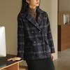 Deformation policy large size women's clothing mm autumn and winter new suit collar plaid woolen coat woolen coat