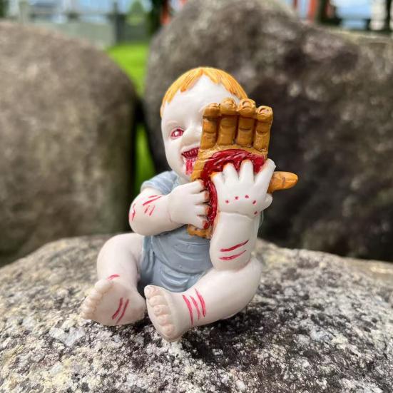 Halloween Ghost Baby Statue Creepy Zombie Baby Doll Figurine Sculpture Holiday Party Desktop Decoration Ornament