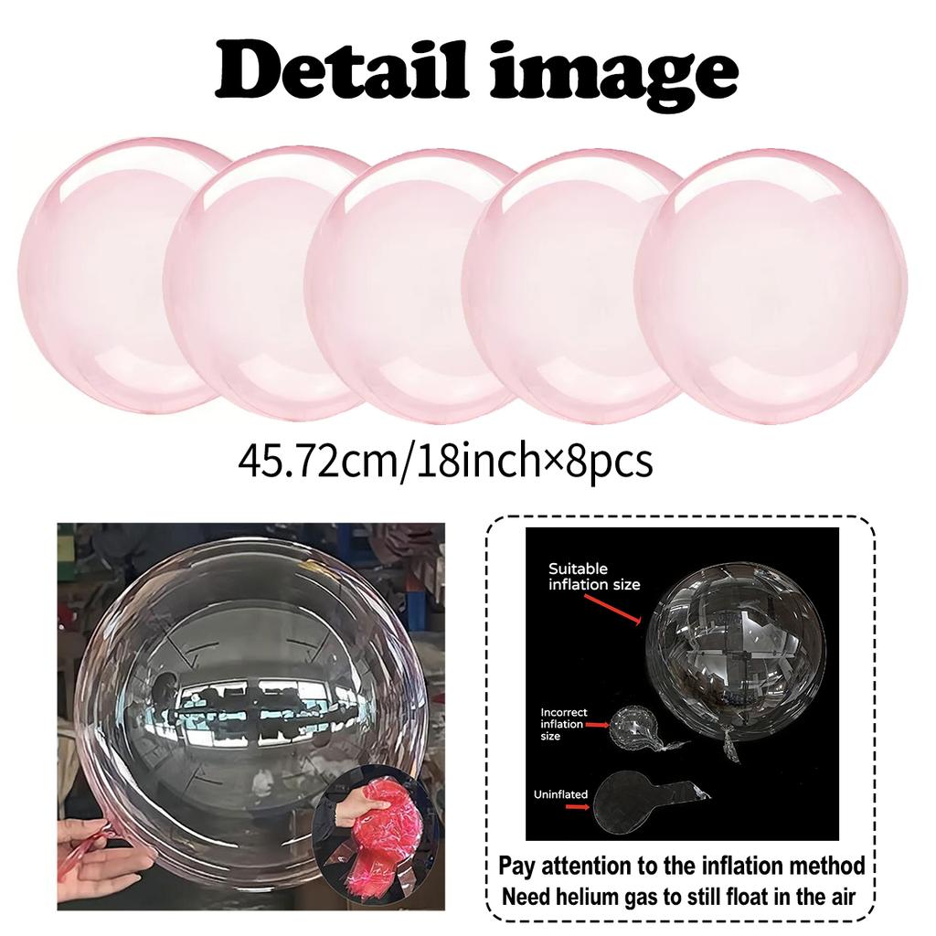 8pcs Crystal Popo Ball Transparent Color Popo Ball Used for Proposal, Wedding, Birthday, Photography Props, Shower Decoration