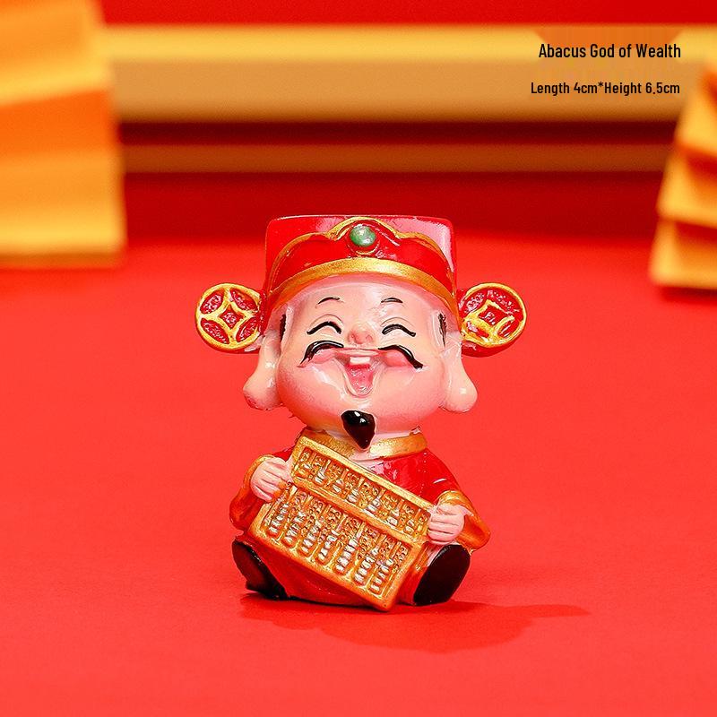 New Year Cartoon God of Wealth Ornament – Snake Year Figurine Home Decor Gift