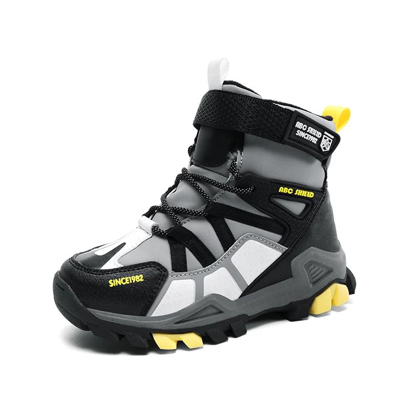 Zimowe Buty Śniegowce dla Dziewczynek Nowa Moda Luksusowa Cholewka PU Gruba Podszewka z Futerka Dziecięce Bawełniane Buty Antypoślizgowe Ciepłe Dziecięce Buty Outdoor