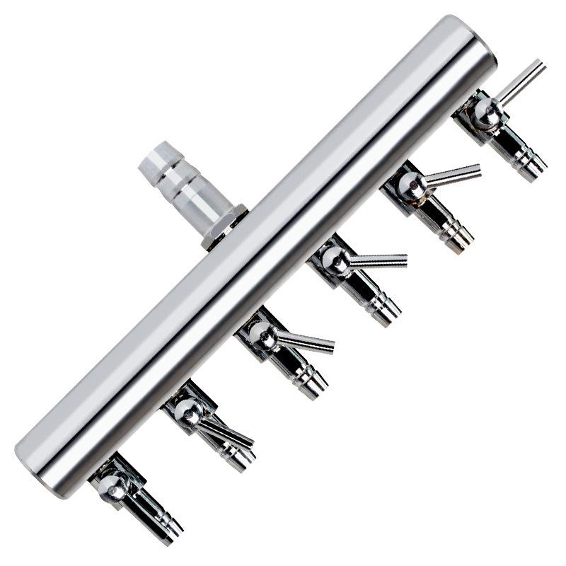 Aquarium Air Pump Splitter Distributor Fish Tank Pump Valves 2/4/6/8/10/12 Ways Stainless Steel Control Valve Aquaria 8mm to 4mm