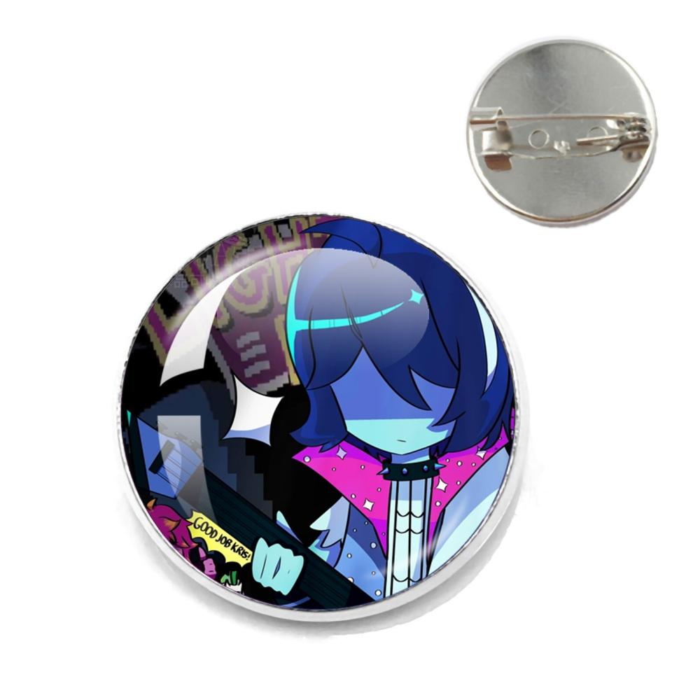 Deltarune Postava ze hry Kris Vtipný Meme Kovové Špendlíky Skleněná Brož Odznaky Doplňky Špendlíky Herní Fanoušci Přátelé Šperky Dárek