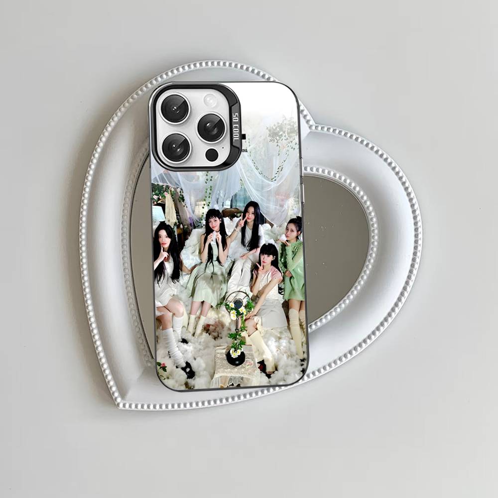 I-illit KPOP For Iphone 15 14 13 Plus 17 16 12 11 Pro Max Matte Colored Silver Luxury Phone Cover