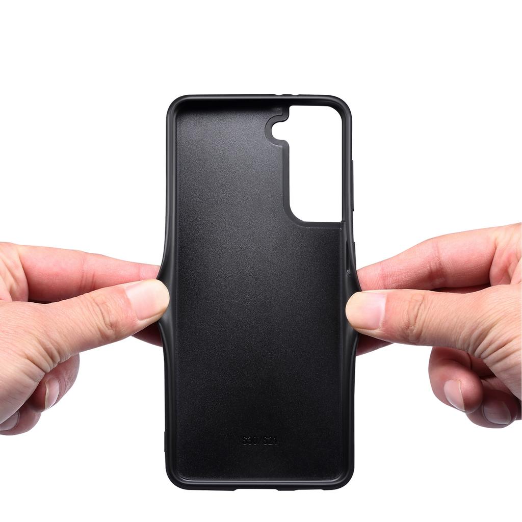 For Samsung Galaxy S24 Calf Texture Cover PC+TPU+PU Leather Slim-Fit Cell Phone Case