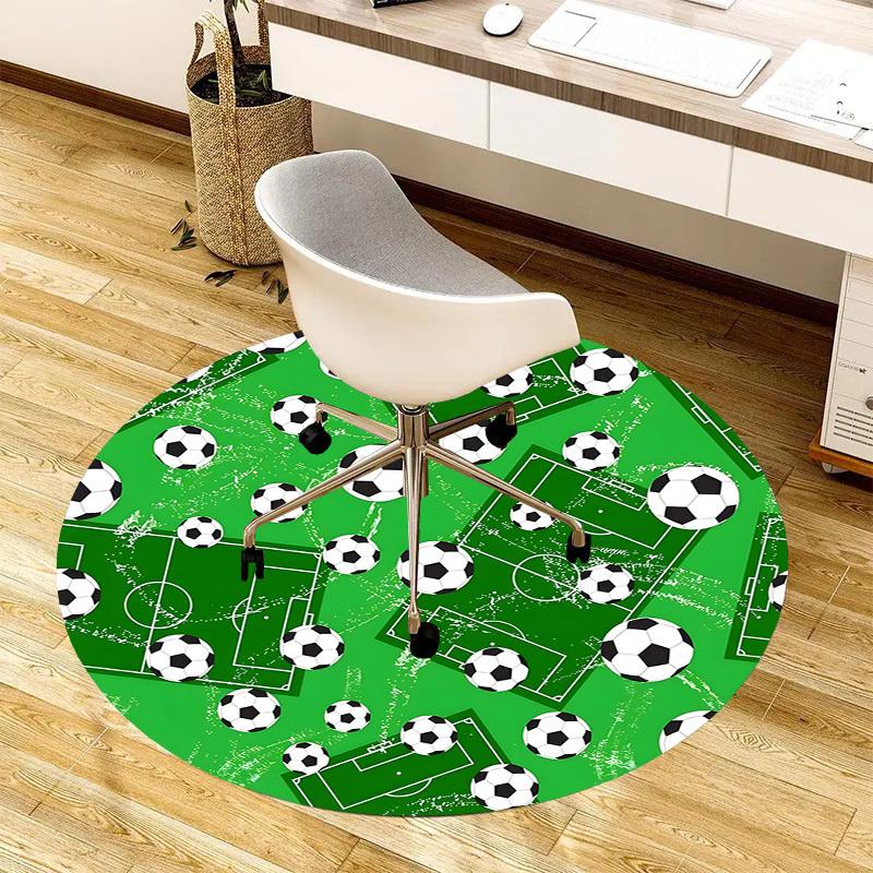 1pc Office Carpet Chair Mats Soccer Field Pattern Perfect for Decorating Office Chairs, Living Rooms, Or Bedrooms