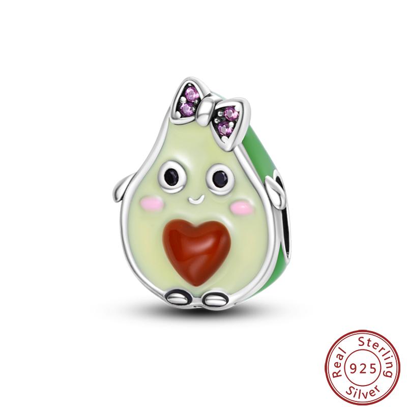 Copper Strawberry Pineapple Avocado Fruit Dessert Series Sweet Charms Beads 3Mm Diy Gift Fine Jewelry