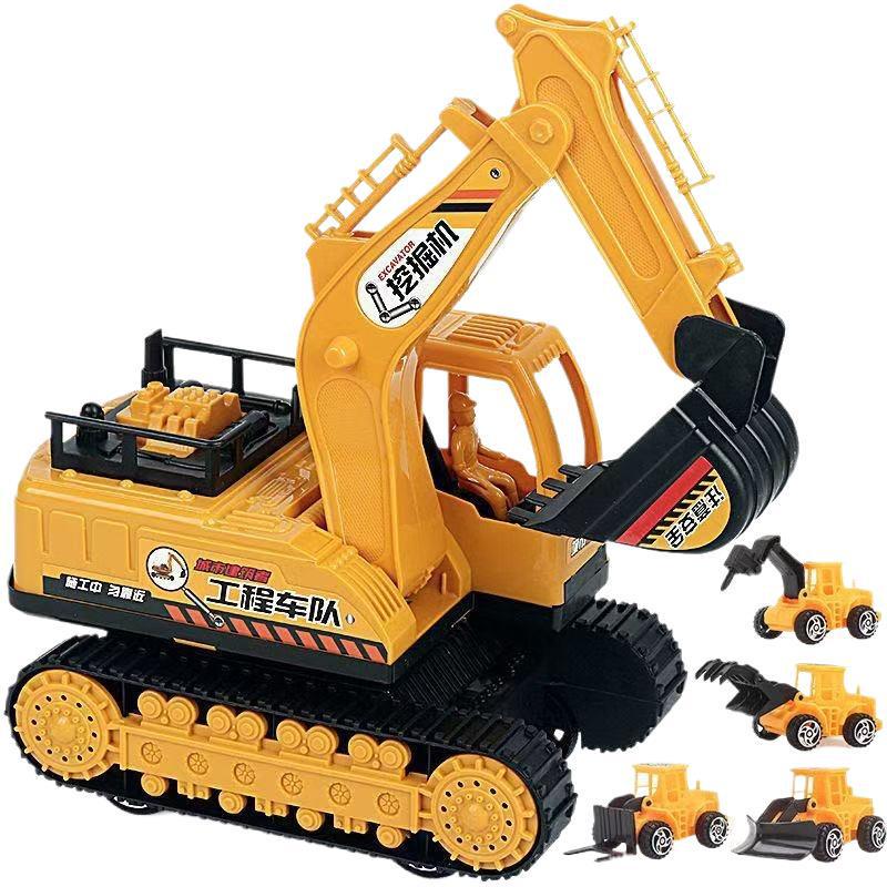 Large Children's Inertia Excavator Toy - Engineering Vehicle Model for Kids