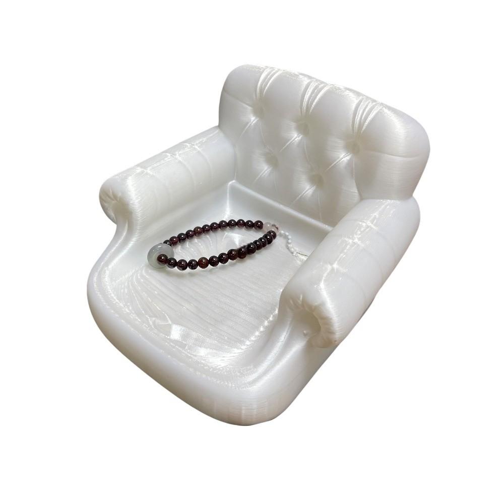 Elegant Bow 3D Printed Jewelry Tray Sweet Baroque Style Sofa-shaped Ring Holder Decorative Creative Shell Shape Jewelry Tray