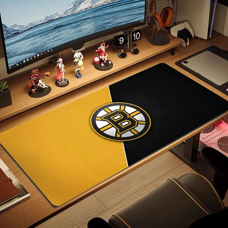 Boston Bruins Mouse Pad Large Gaming Table Cushion Nonslip Laptop Tablet Big Mousepad Xxl Mat Mini Pc Playmat With Lock Edge