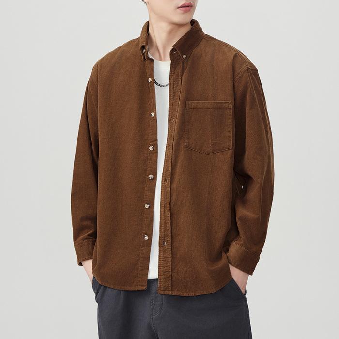New Japanese Retro Spring Corduroy Shirt Jacket Loose Casual Men's Work Shirt