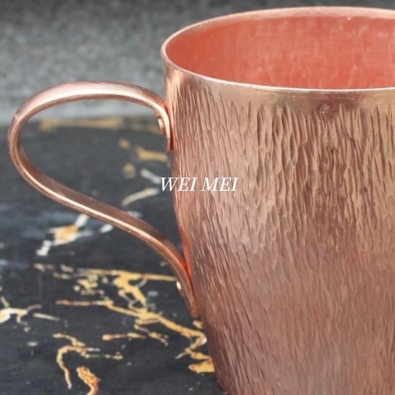 Vintage Pure Copper Coffee Mug,Home 670 ml Handle Breakfast Cup,Thickened Handcrafted Engraving Hammer Texture Tea Cup Drinkware
