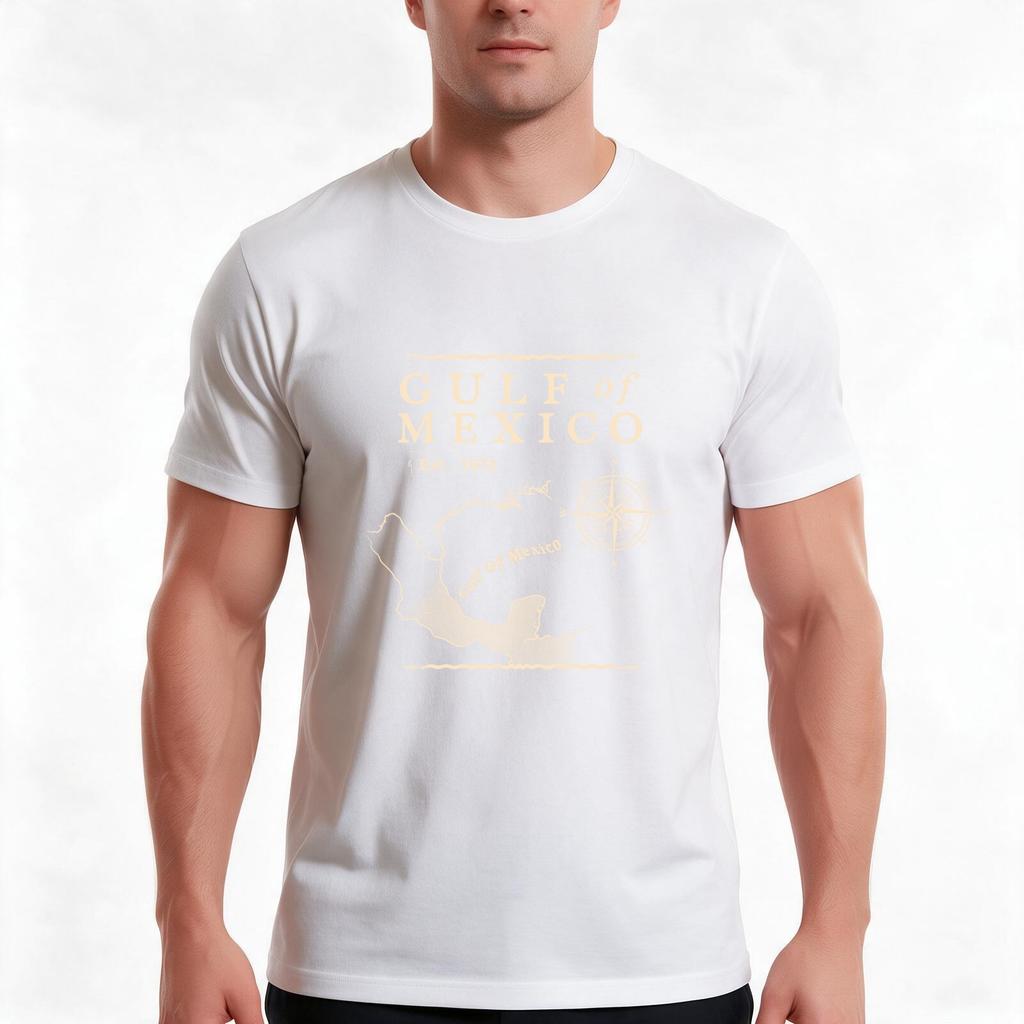 Gulf Of Mexico Est 1672 Vintage Nautical Tshirt Summer Casual Cotton Tee Oversized Streetwear Tops Vintage Graphic Print