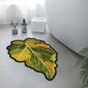 Boho Leaf Shaped Rug 2D Irregular Print Non Slip Oilproof Doormat For Home Entrance Indoor Floor Decor