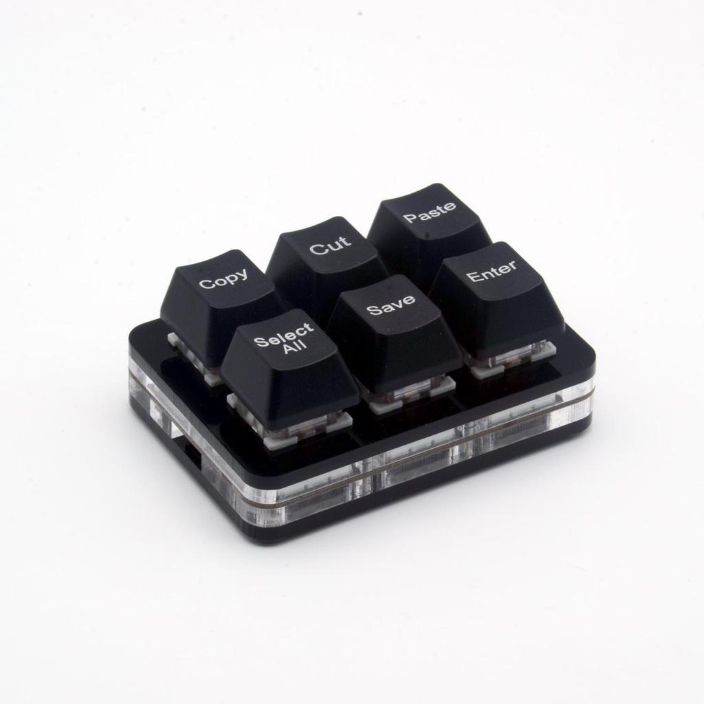 Custom Office USB Mini Keyboard with Double TYPE-C: 6-Key for Copy, Paste, Cut, Select All, Save