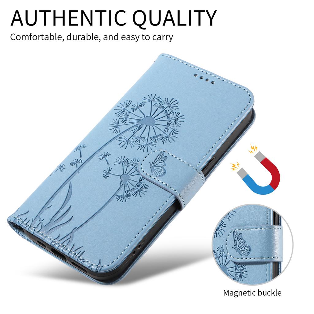 For Motorola Moto G56 5G Leather Wallet Case with Strap Dandelion Imprint Phone Stand Cover