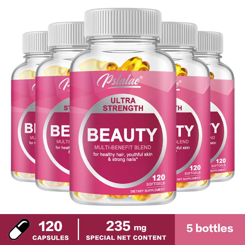 Capsule di peptidi di collagene, contenenti biotina ed estratti vitaminici, supporto immunitario, adatte sia per uomini che per donne.