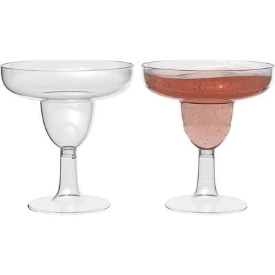 20pcs Disposable Cocktail Goblet Glasses Cups Plastic Transparent Drinking Champagne Glass for Wedding Party Bar Cup Decorations