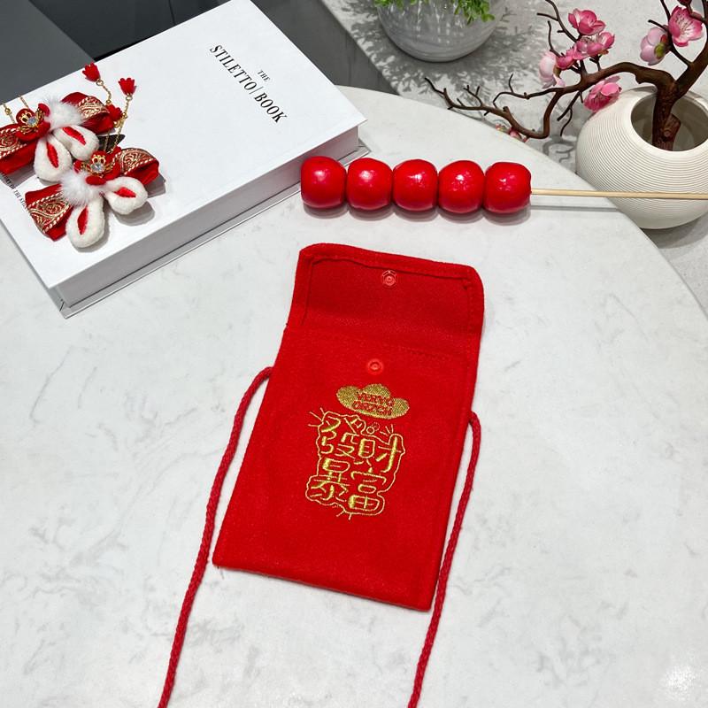 Year Chinese New Celebration Red Blessing Red Envelope Lucky Money Bag Crossbody