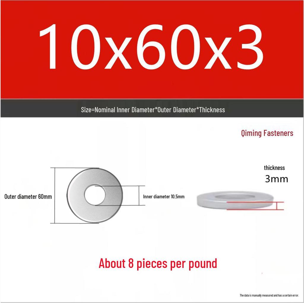 4.8 Grade Galvanized Iron Flat Washer M3-M40 Oversized Metal Screw Gasket Washer