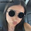 Small Frame Round Punk Sunglasses Women  Luxury Brand Trendy Metal Double Beam Sun Glasses Steampunk Driving Shades For Lady