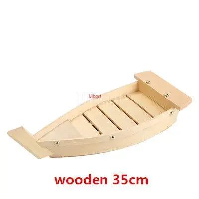 Japanese Cuisine Sushi Boats seafood Tool Wooden Shop Model Wood Handmade Simple ship Sashimi Assorted Cold Dishes Tableware Bar