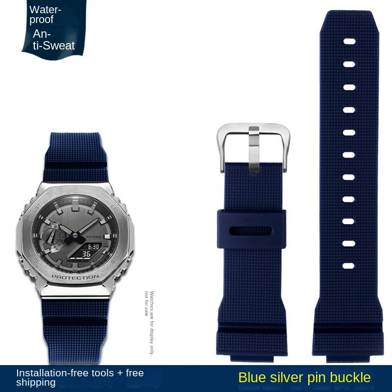 

Для Casio G-Shock GM-2100 GM-S2100 GA-2100 GM-5600/GA5600 Смоляний ремінець для годинника чоловічий Чорний зелений синій Гумовий Спортивний вологовідвідний ремінець 16mm