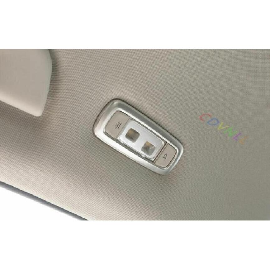 Silver Steel Rear Reading Light Lamp Frame Trim For BMW 5 Series G30 2018-2022