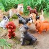 Oenux 16pcs Mini Dog Animals Model Action Figure Schnauzer Chow Chow Puppy Figurines Devon Rex Cat Cake Toppers Toy Kid Gift