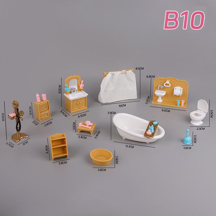 Animal Family Mini Rabbit Doll House Children'S Play House Simulation Furniture Set Doll House Girl Toys