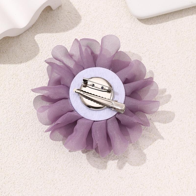 Camellia Shape Brooch Flower Theme Clothes Chiffon Breastpin for Loved Ones