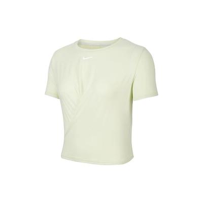 Solid Color Logo Round Neck Short Sleeve T-Shirt Women Tops Light-Olive-Green DD4922-371