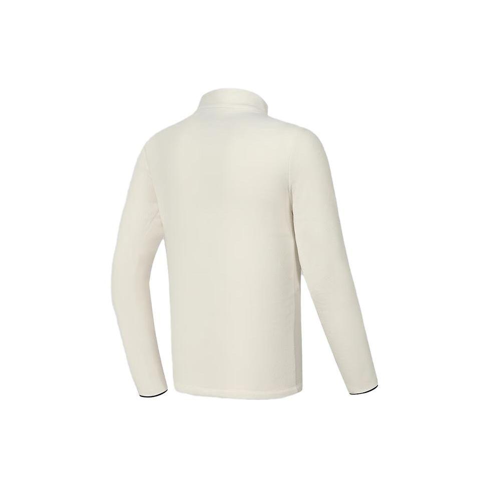 FILA Solid Color Stand Collar Pullover Sports Leisure Knitted Long Sleeve T-Shirt Men Tops Asparagus-White A11M347205F-IV