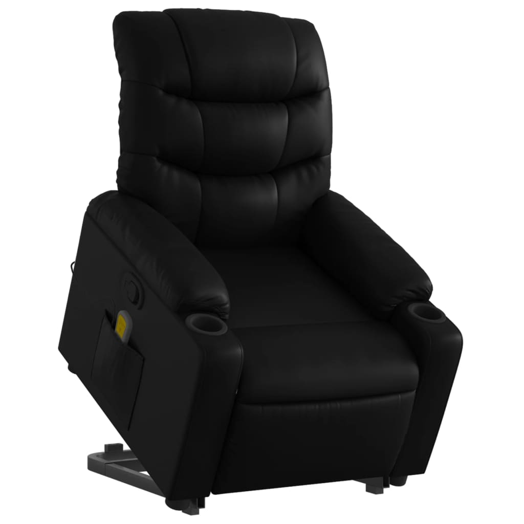 Vidaxl Lift and Massage Chair, Reclining, Black, Eco-Leather